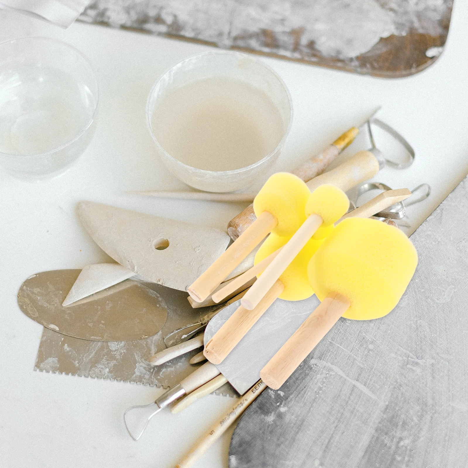 

5pcs Teaching Sponge Stick Absorbent Sponge Set For Pottery Ceramics Art Crafting Projects Adults Beginners Experts Clay