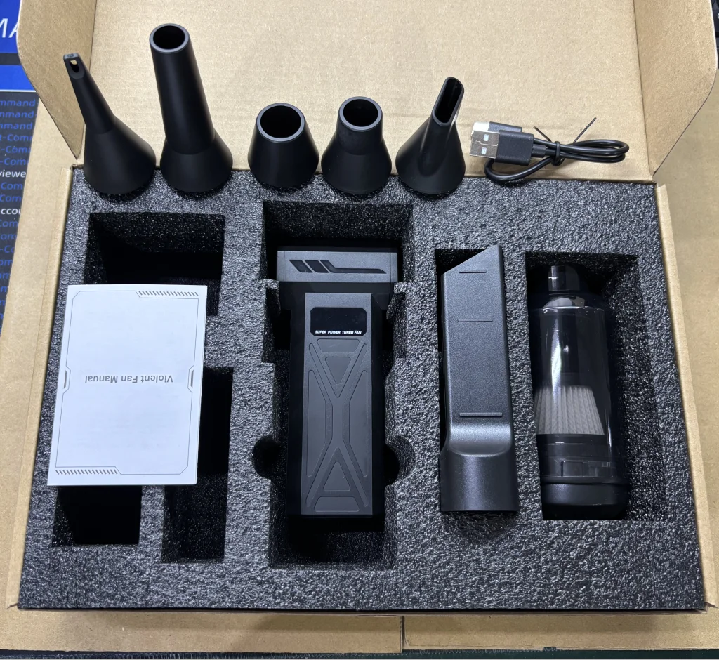 840000RPM ポータブルエアブロワー 4段階調整 ターボジェットブロワー LED照明 バッテリー表示 コードレス 圧縮空気ダスター