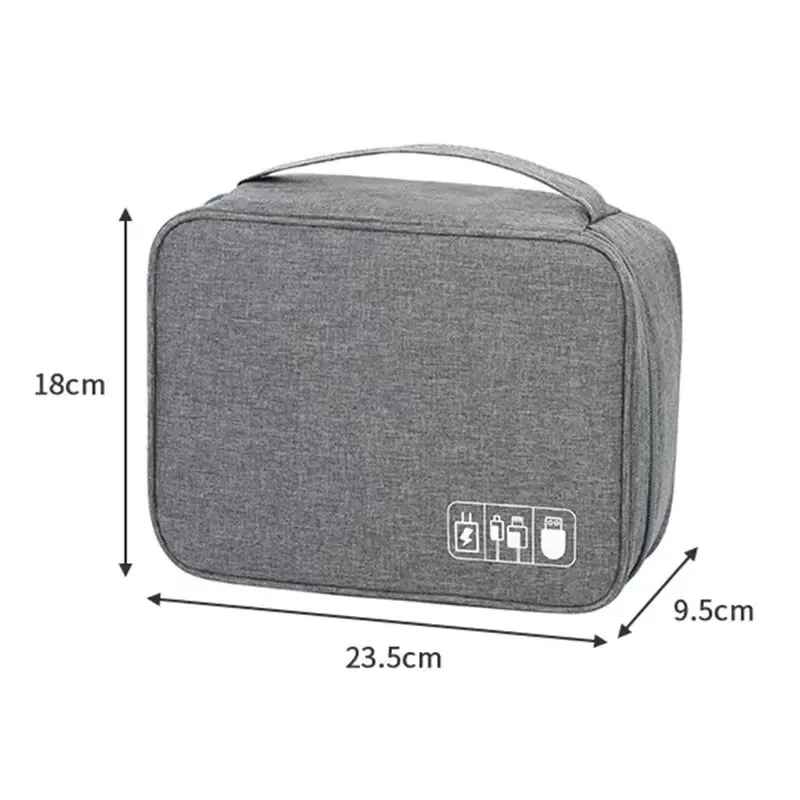 New Travel Digital Data Line Storage Bag Large Capacity Anti-moisture Grid Multi-functional Headphone Charger Finishing-ag