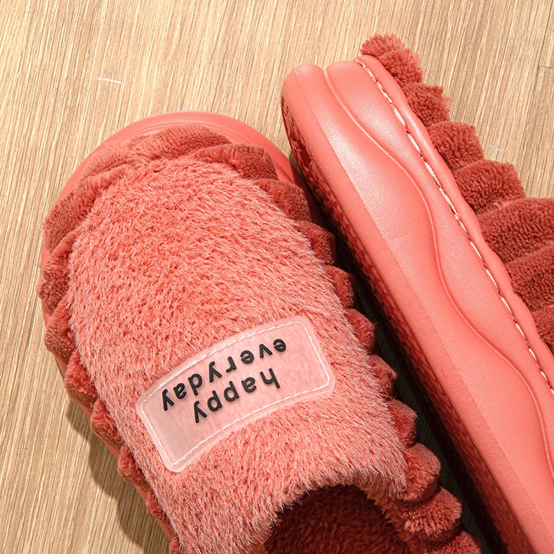 EVA Soft Sole Fluffy Slippers Women Winter Thick Warm Fur Anti-Slip Comfortable In Door Fashion image 4