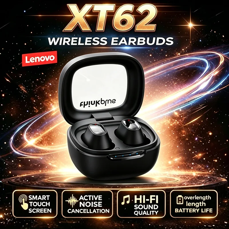 NEW Lenovo XT62  Bluetooth 5.3 Earphones Wireless HiFi Sport