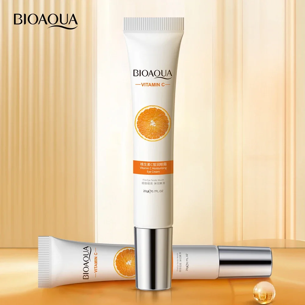 BIOAQUA-Crema para ojos con vitamina C, eliminador de ojeras, hidratante, ilumina los ojos, contorno, antiarrugas, antienvejecimiento, cuidado de la piel