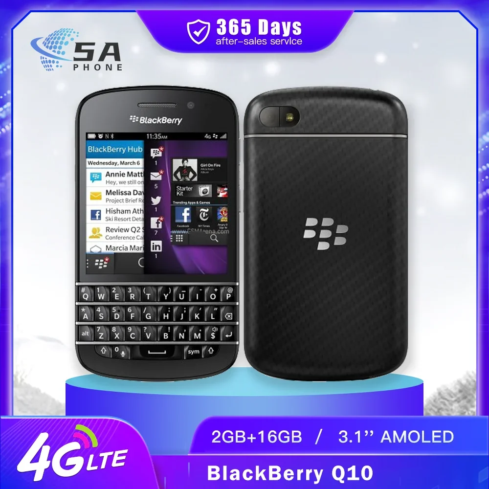 Original Blackberry Q10 4G LTE Mobile Phone 2GB+16GB 3.1