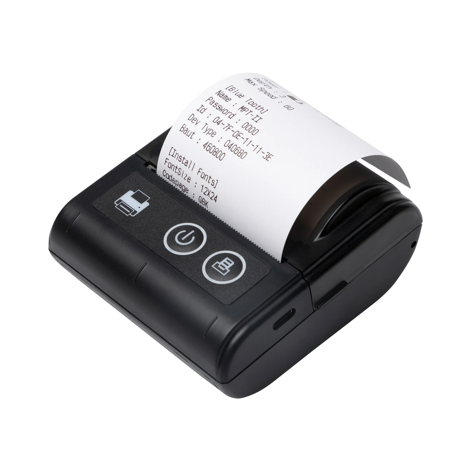 Portable 57mm Mini Thermal Receipt Printer USB & BT Connection 2 inches 57mm Wireless Printer High Speed with 1 Roll Paper