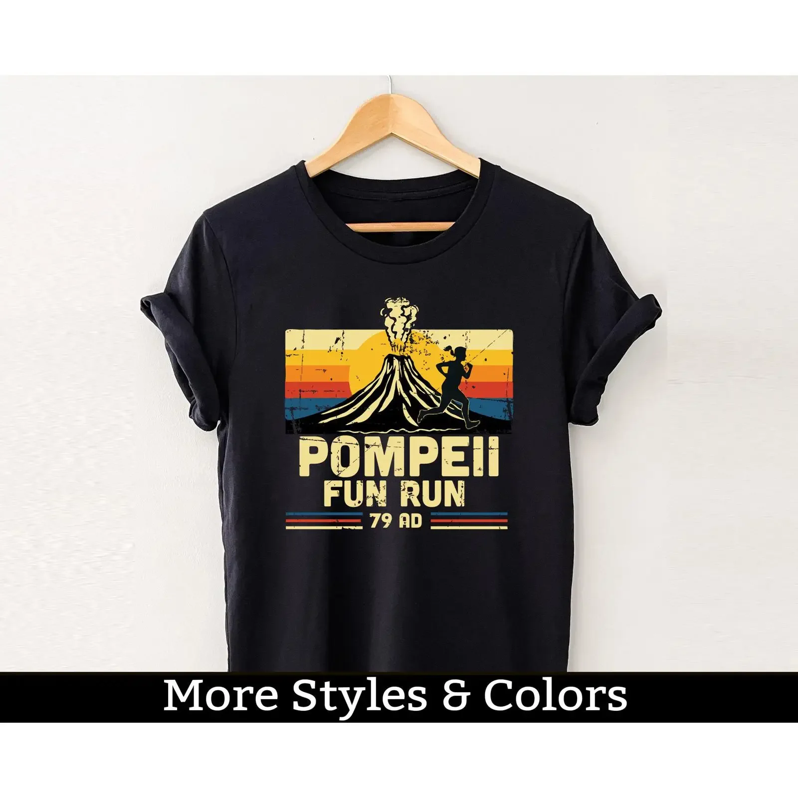 Pompeii Fun Run Volcano T Shirt SweaT VolcanologisT Lover Volcanoes vintage Washed graphic Soft Versatile homme fashion Unisex