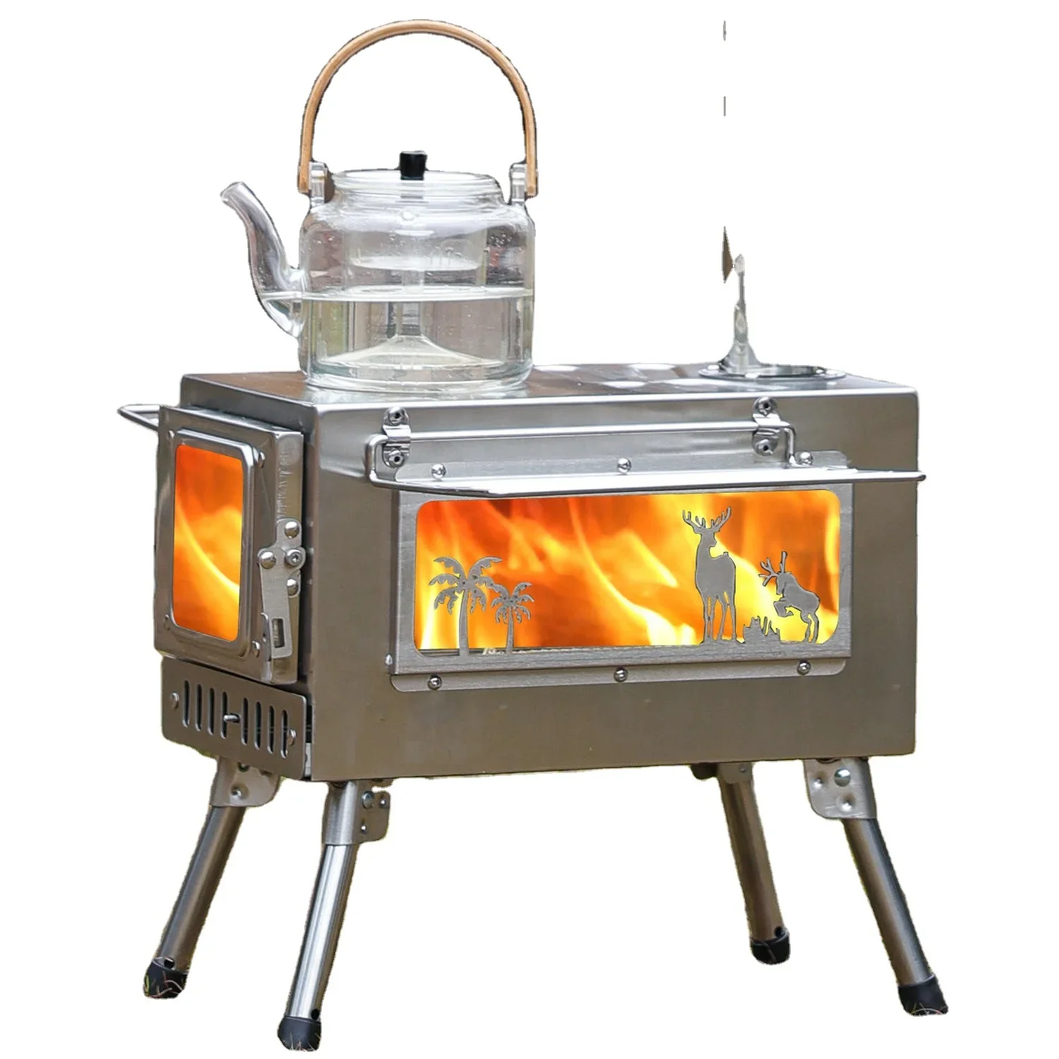 Affordable Portable Mini Stainless Steel Wood-Burning Stove - Outdoor Camping & Travel Cookware