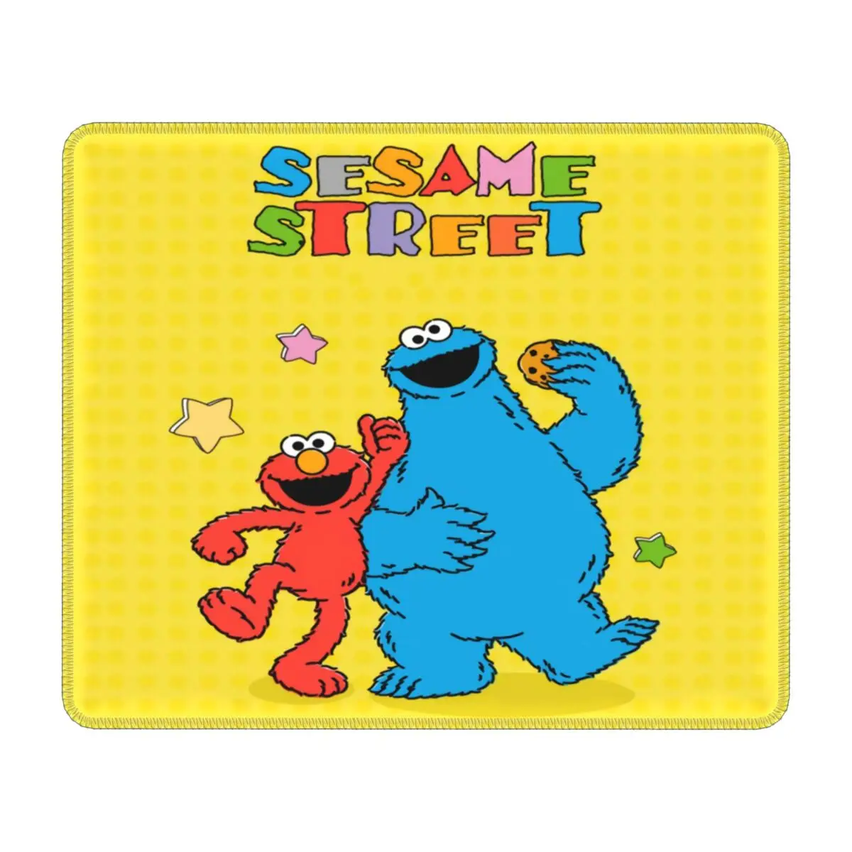 Custom Sesame Street Elmo Mouse Pad with Locking Edge Waterproof PC Game Mousepad Anti-Slip Rubber Base Sesame Street Anime Mat