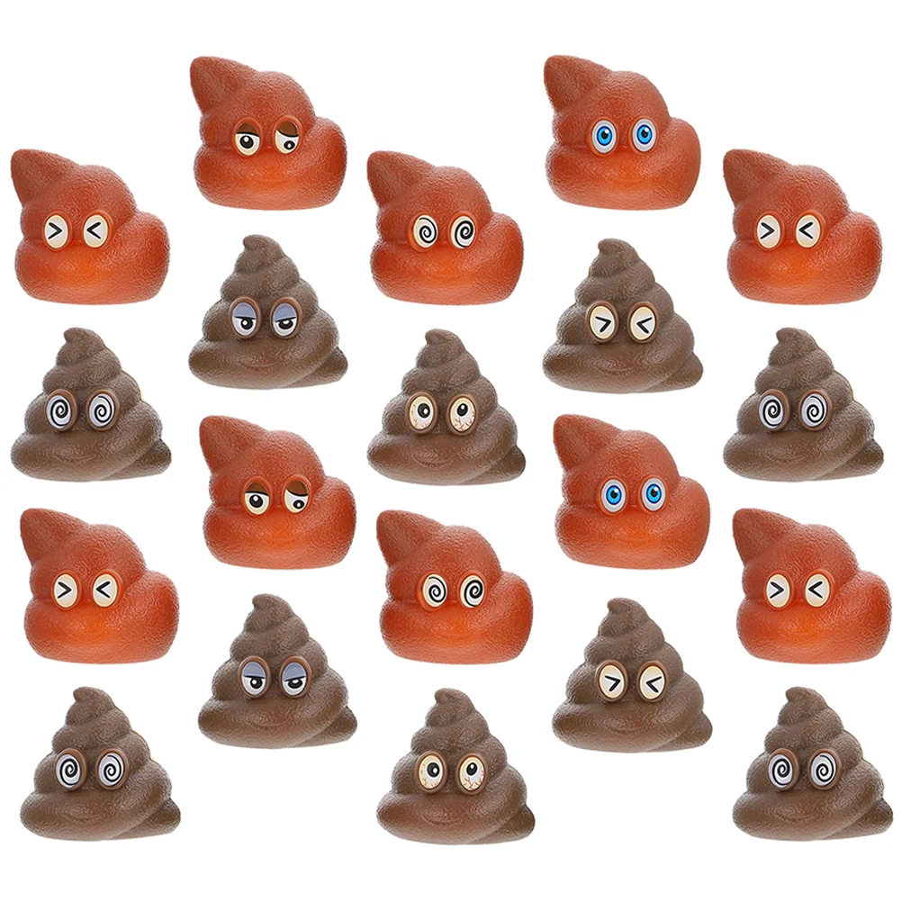 20 Pcs Poop Toys Mini Plush Animals Party Prank Realistic Fake Props Ornaments Baby