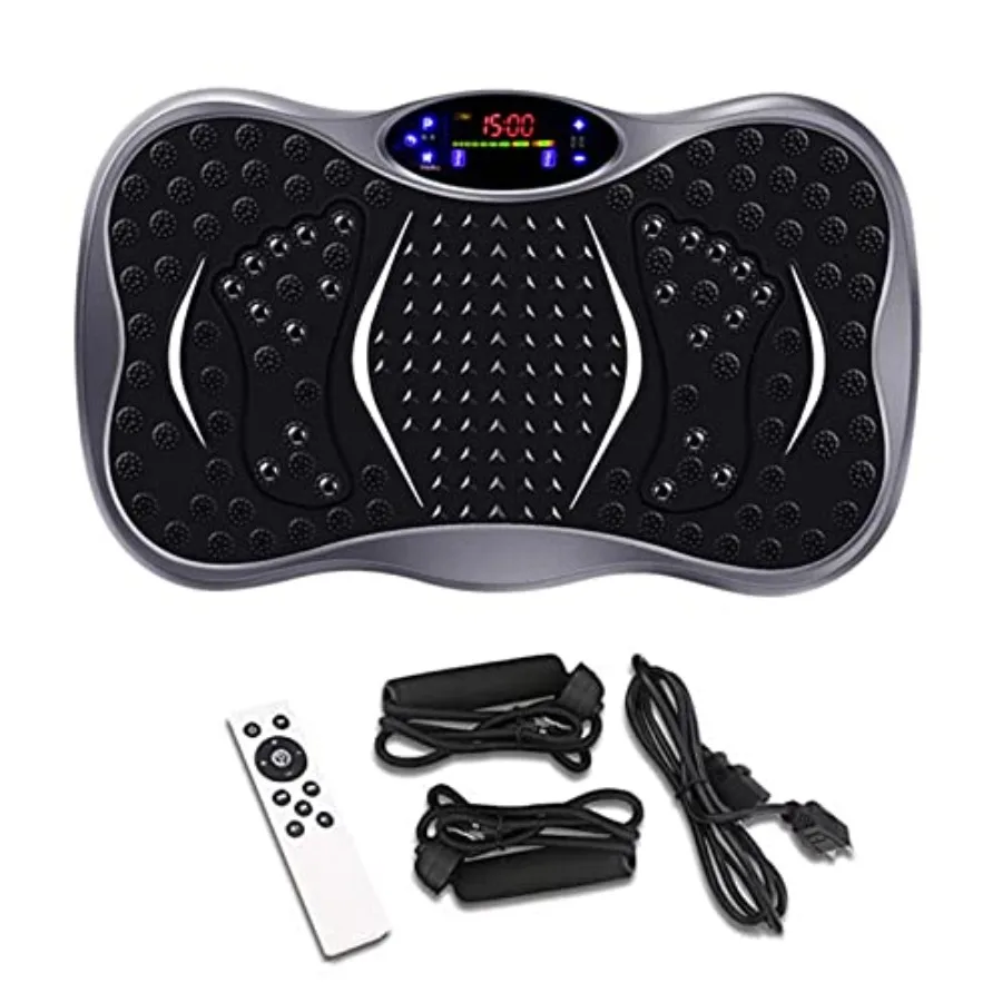 

Home Vibration Plate Exercise Machine with 99 Intensity Levels for Whole Body Workout Resistance Bands Included Compact Fitness