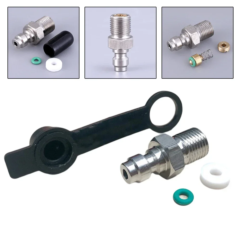 Quick Connect Male Plug Valve Quick Connector Filling Nozzle Air Hose Fitting With One-way Valve Male Head Protective Cap