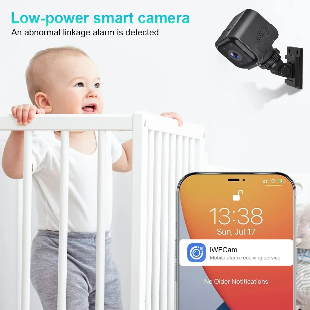 

1080P HD Mini WiFi Camera Night Vision Remote Monitor, Security Surveillance for Home