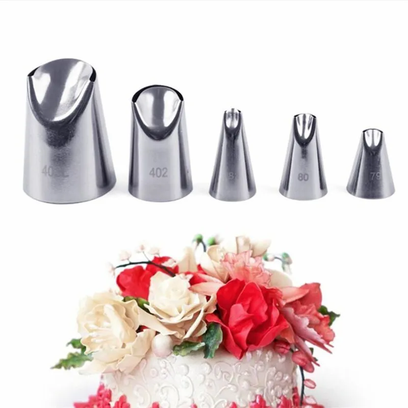 5Pcs/set of Chrysanthemum Nozzle Icing Piping Pastry Nozzles Kitchen Gadget Baking Accessories Making Cake Decoration Tools