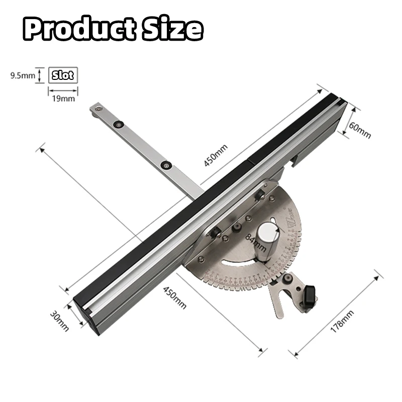 Imagem -06 - Ângulo Ajustável Miter Gauge Liga de Alumínio Workbench Table Saw Woodworking Pusher Tool Serra Circular Madeira Router