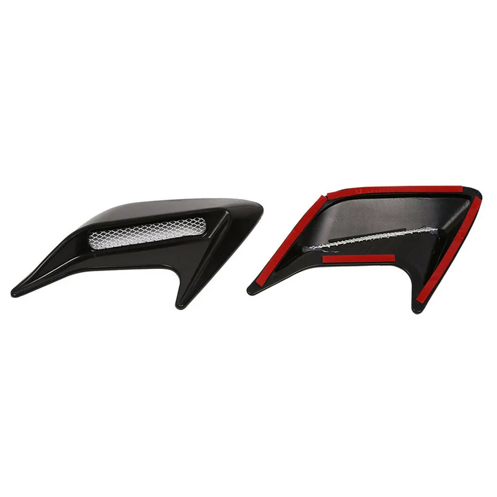 2Pcs Air Hood Vent Trims Car Modification Supplies Hood Air Outlet Stickers Leaf Plate Car Shark Gills Stickers