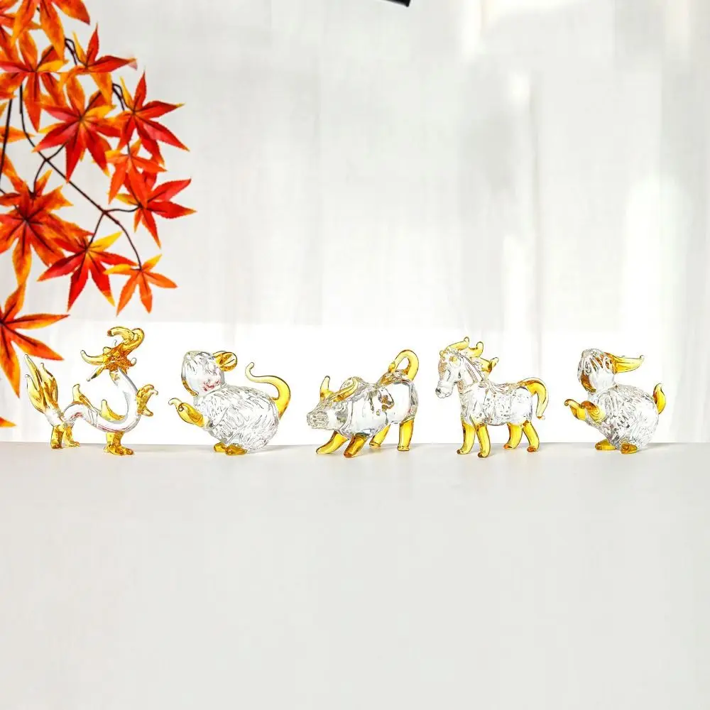 3D Crystal Zodiac Figurine Exquisite Handcarved Crystal Dragon Sculpture Traditional Chinese Animal Ornaments Desktop