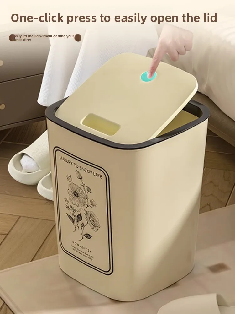 

Large Size High Capaci Home Tra Can Luxury Design Kitchen Batoom Living Room Use Plastic Long Cylinder ape Dusin