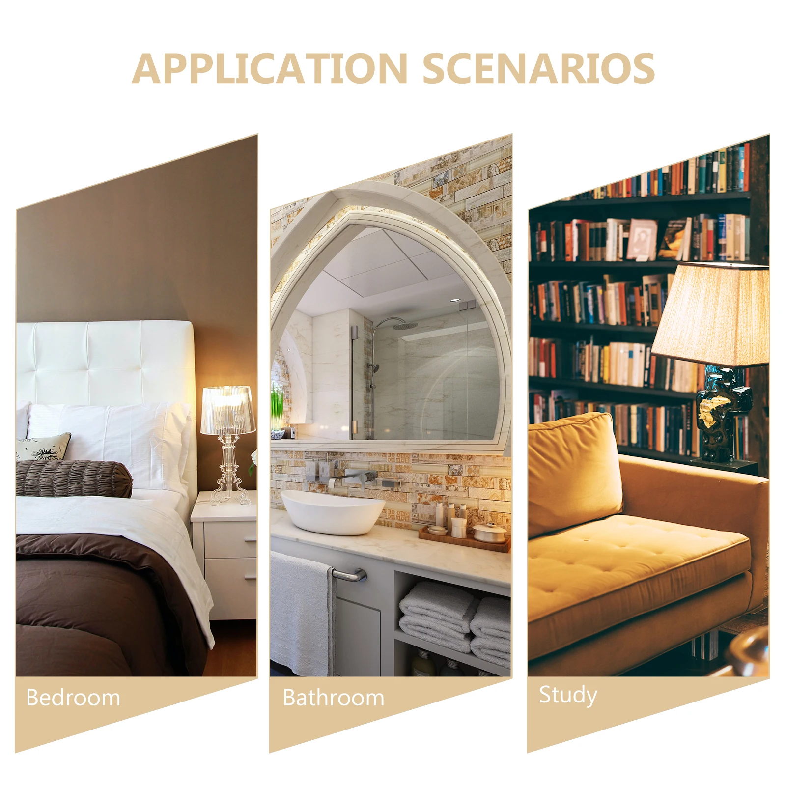 

Golden Round Hanging Mirror Modern Bathroom Home Decor Stylish Hotel Bedroom Dining Room Glamour Hanging Mirror