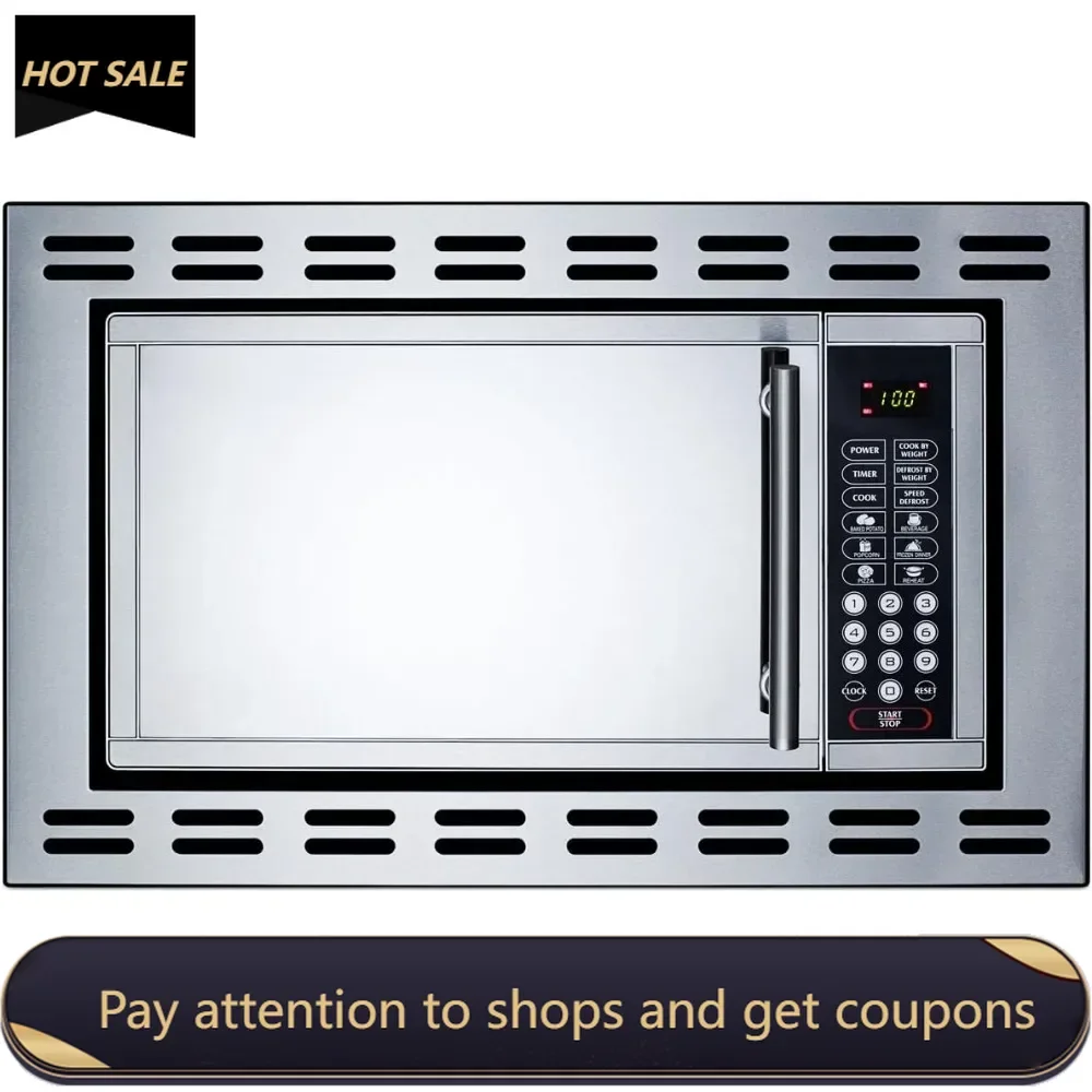 

24" Built-In Microwave With Mirror Finish Door, Trim, and One-Touch Digital Controls, Stainless-Steel