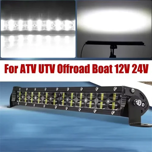 Imagen 2 del producto Barra de luz Led con lente 6D, Combo de 2 filas, luz de trabajo Led, lámpara antiniebla de conducción, barra Led 4x4 para coche, camión, todoterreno, SUV, ATV, barco, 12V, 24V