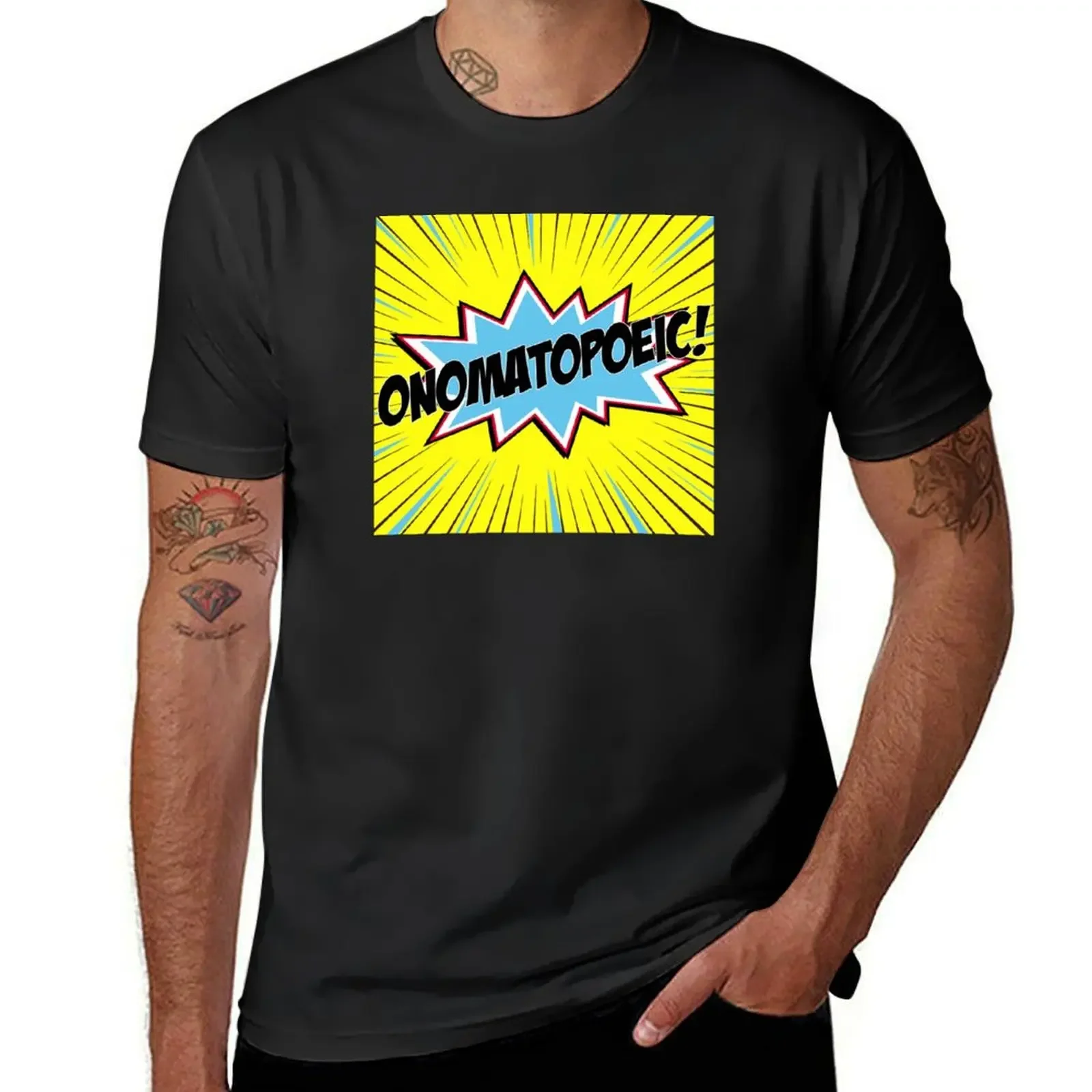 

Onomatopoeic! T-Shirt summer tops quick drying mens clothing