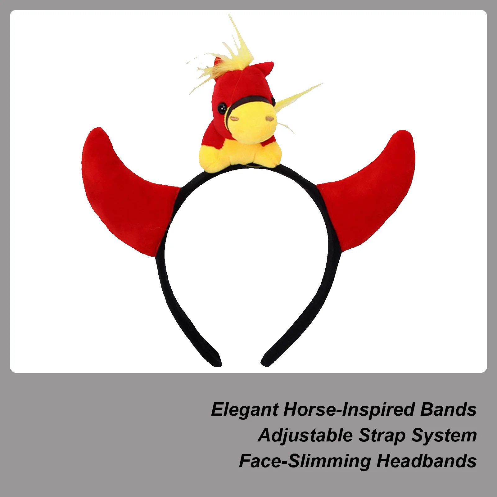 

Костюмные повязки на голову, милый дизайн лошади, обруч для волос, костюм для косплея, головные уборы на Рождество, карнавал, тематическая вечеринка, нарядный фестиваль