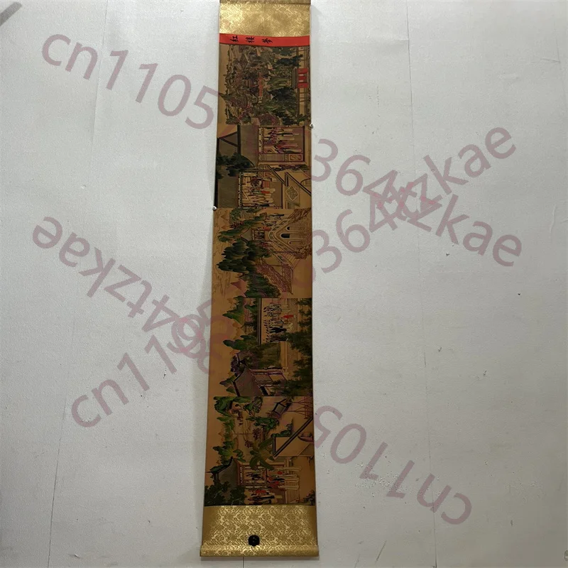 

Китайская древняя картина на бумаге, картина с персонажами, «Сон красной комнаты» Сунь Вэня, длинная свитковая живопись