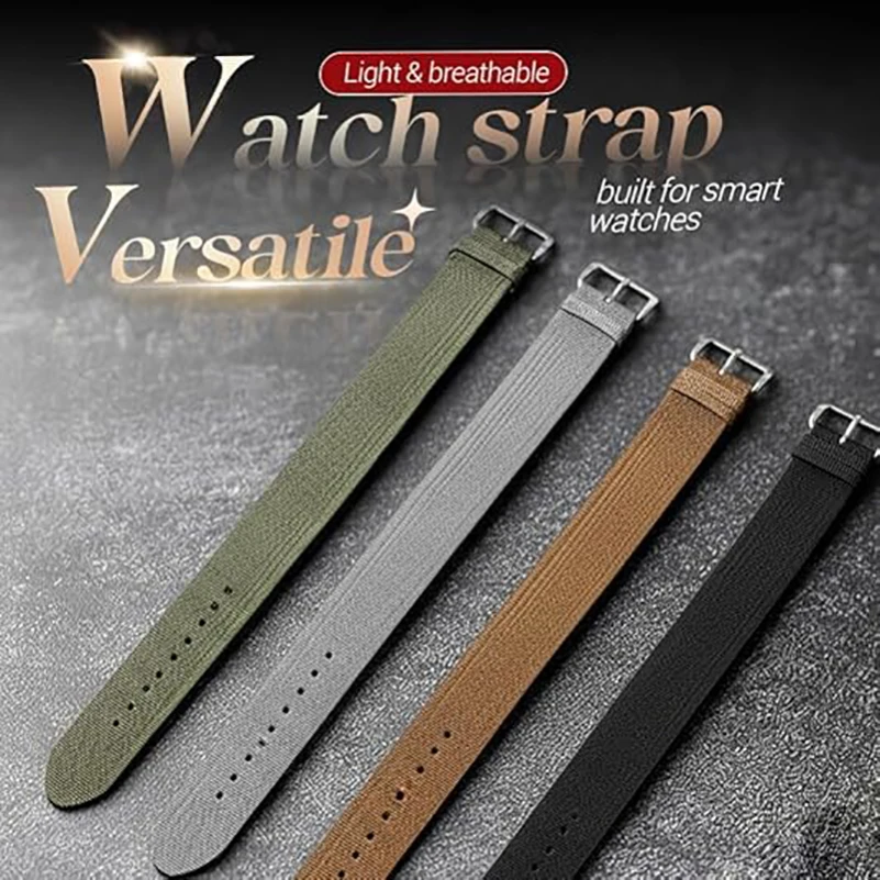 Quick Release Watchband Breathable Nylon Watch Strap Hume Health Strap Adjustable Smartwatch Replacement Band For Casual Wear
