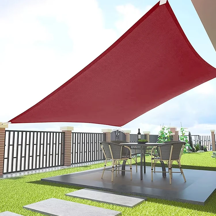 4x6m Commercial Use Block Red Sun Shade Sails with Accessories