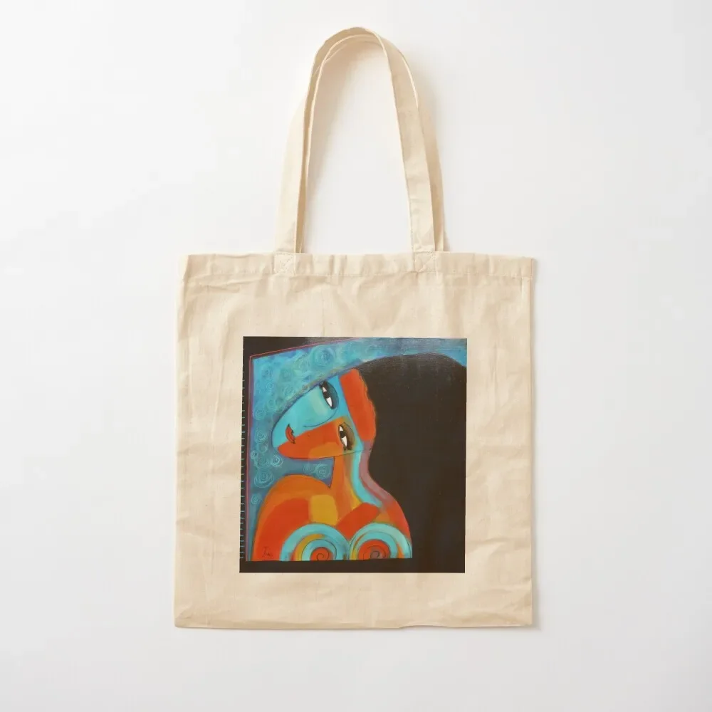 

COLORFUL YOUNG WOMAN IN TELE Tote Bag Women's tote bag shoping bag