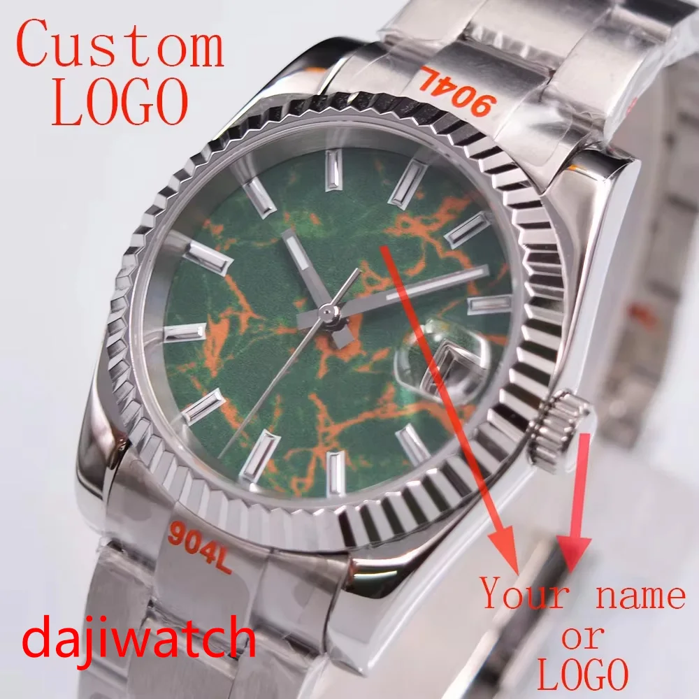 36mm/39mm NH35自動巻きムーブメント 316Lステンレススチールケース 無刻印カスタム文字盤 ロゴ入りサファイア夜光時計