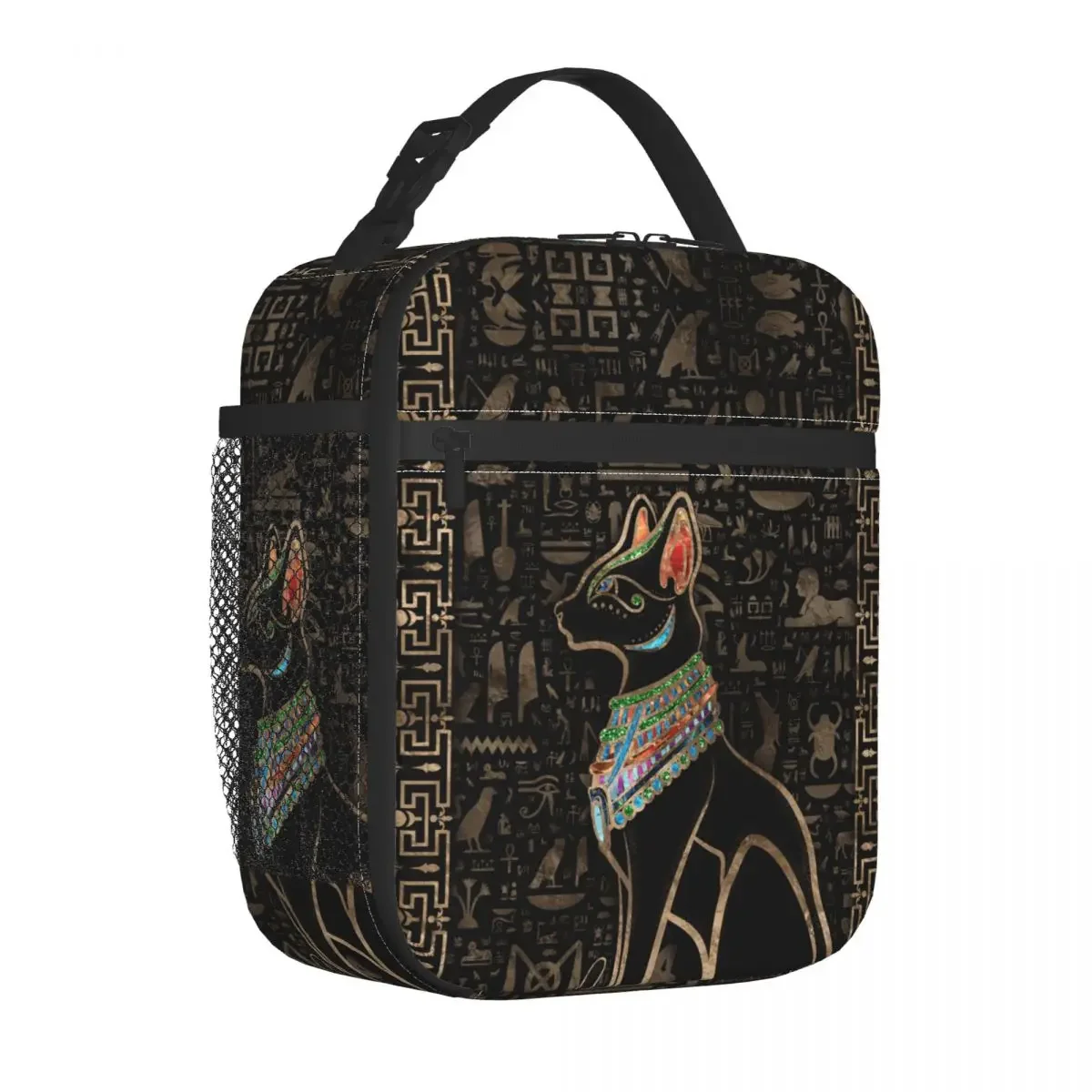 Egyptian Cat Bastet Thermal Insulated Lunch Bags Office Egypt Pharaoh Ethnic Reusable Lunch Container Thermal Cooler Food Box