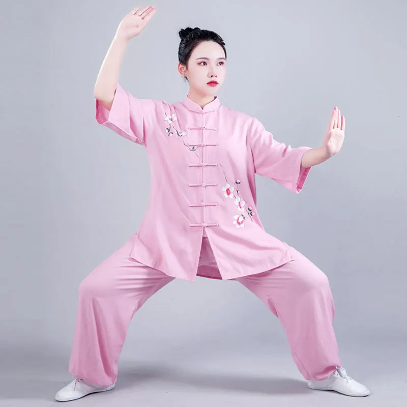 

2024 Chinese Kungfu Uniform Adult Women Tai Chi Wushu Clothes Martial Arts Outfits Traditional Vintage Wing Chun Shaolin Costume