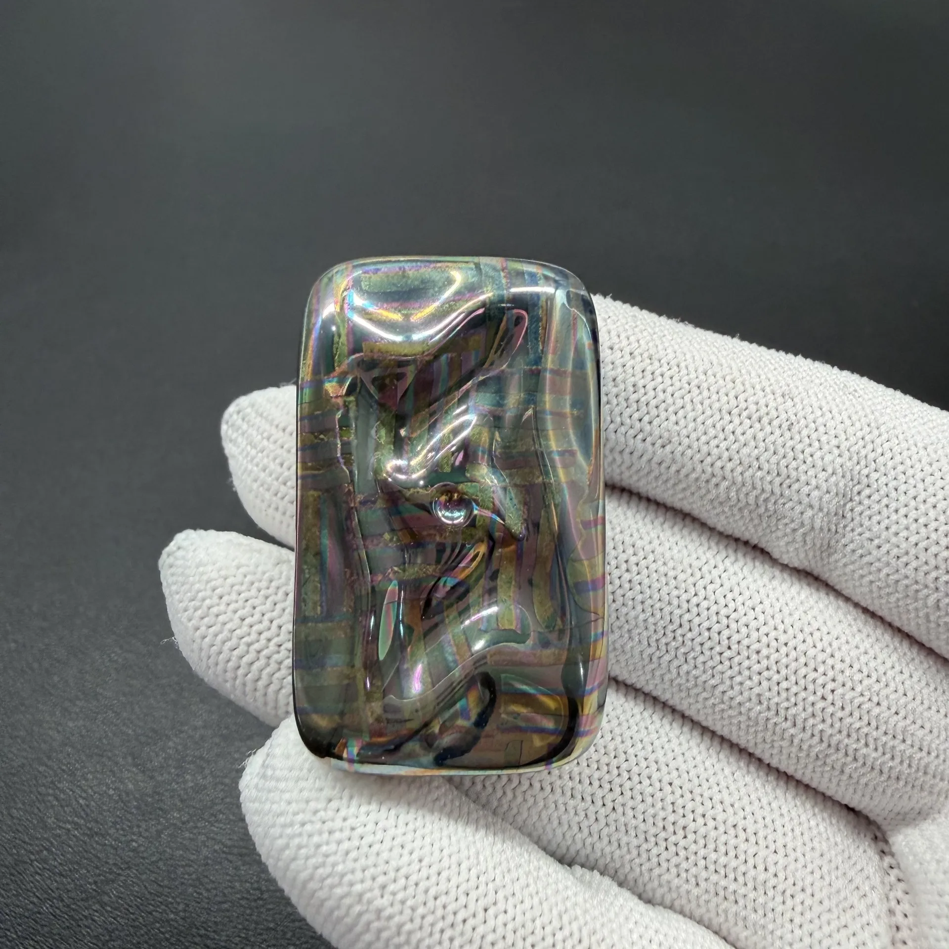 Used EDC Titanium Horse Weave Pattern Mini Hand Sword Unlimited Push Card Right Hand Sword EDC Metal Decompression Toy