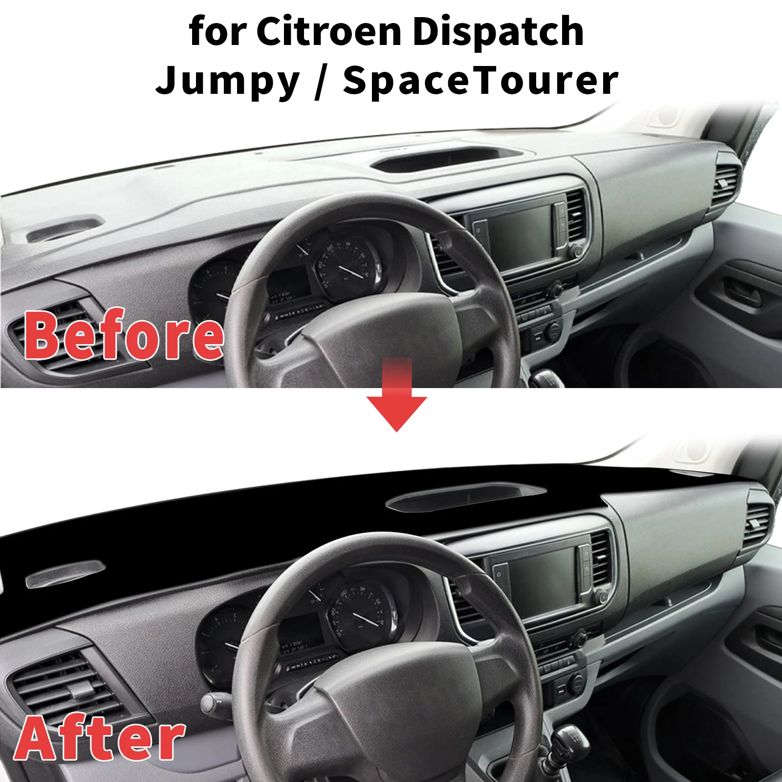 

for Citroen Dispatch Jumpy SpaceTourer Dashboard Cover Sun Shade Protector Dashmat Anti-Glare UV Block Carpet Mat Dash Mat
