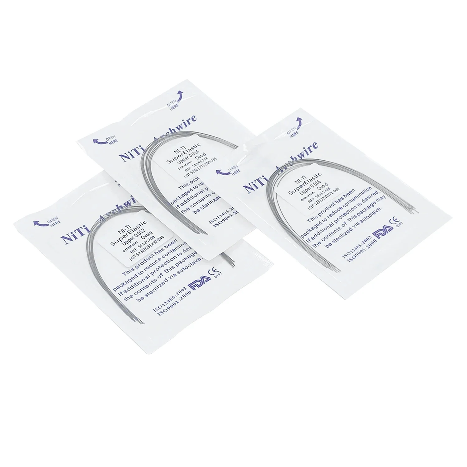 JOLANT Dental Orthodontic NITI Arch Wires, redondo, retangular, super elástico, forma oval, superior e inferior, 10pcs por pacote