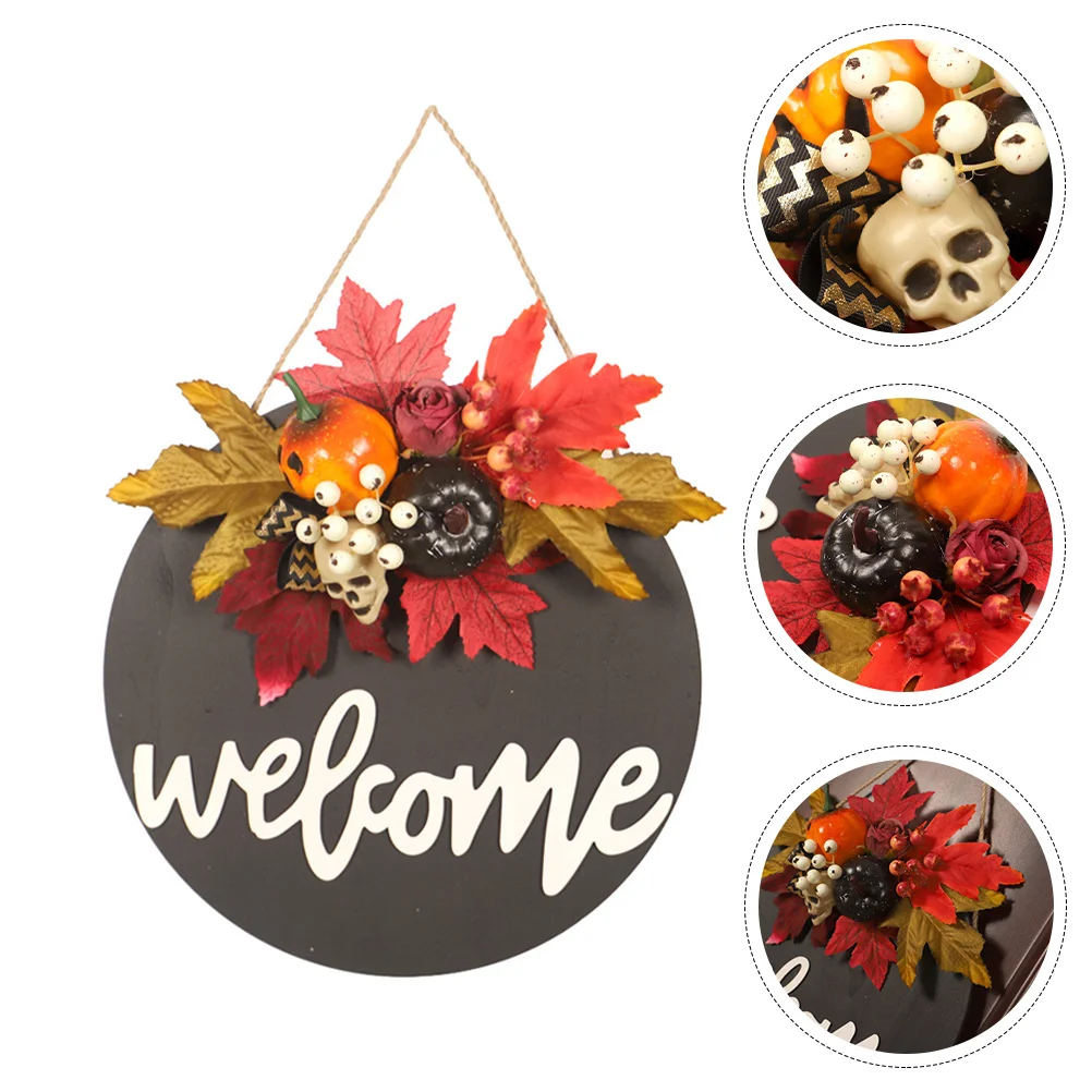 

Halloween Wall Hanging Plaque Wreath Home Decor Door Trim Festival Decoration Plastic Party Sign