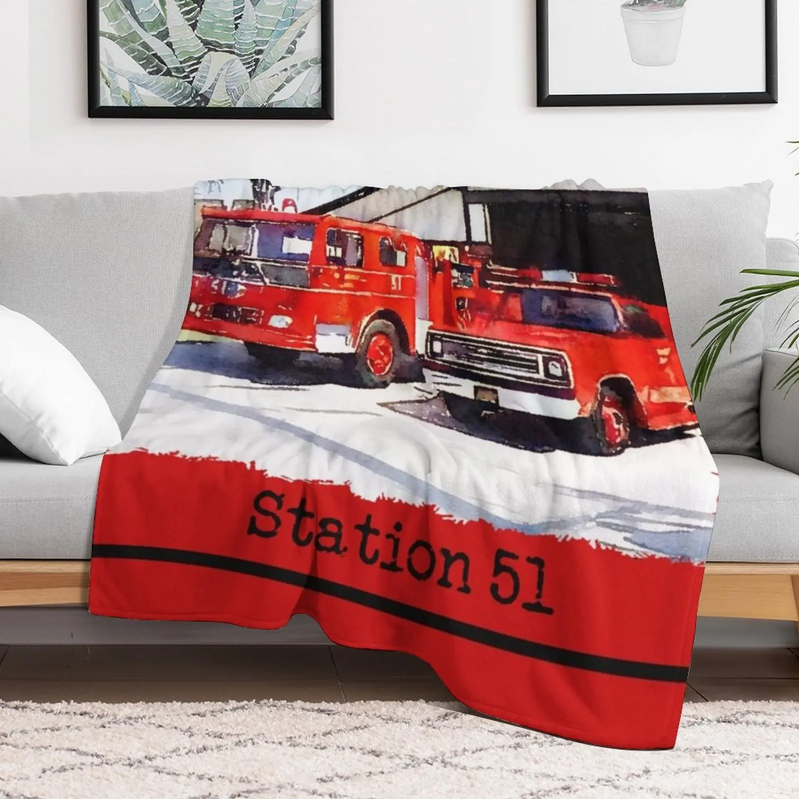 Fire Station 51, Emergency TV Show, Firetruck Throw Blanket