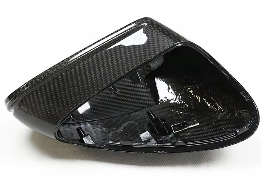 MRD on M-type clip of flat angle dry carbon fiber rearview mirror cover.
