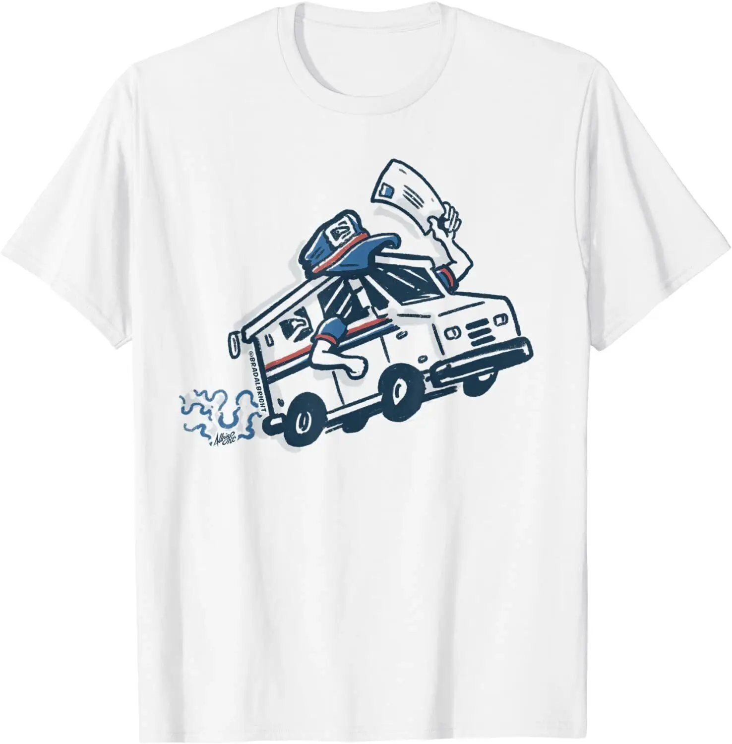 NEW LIMITED Vintage Postal Service Mailmans Truck Premium Gift Tee T-Shirt S-3XL