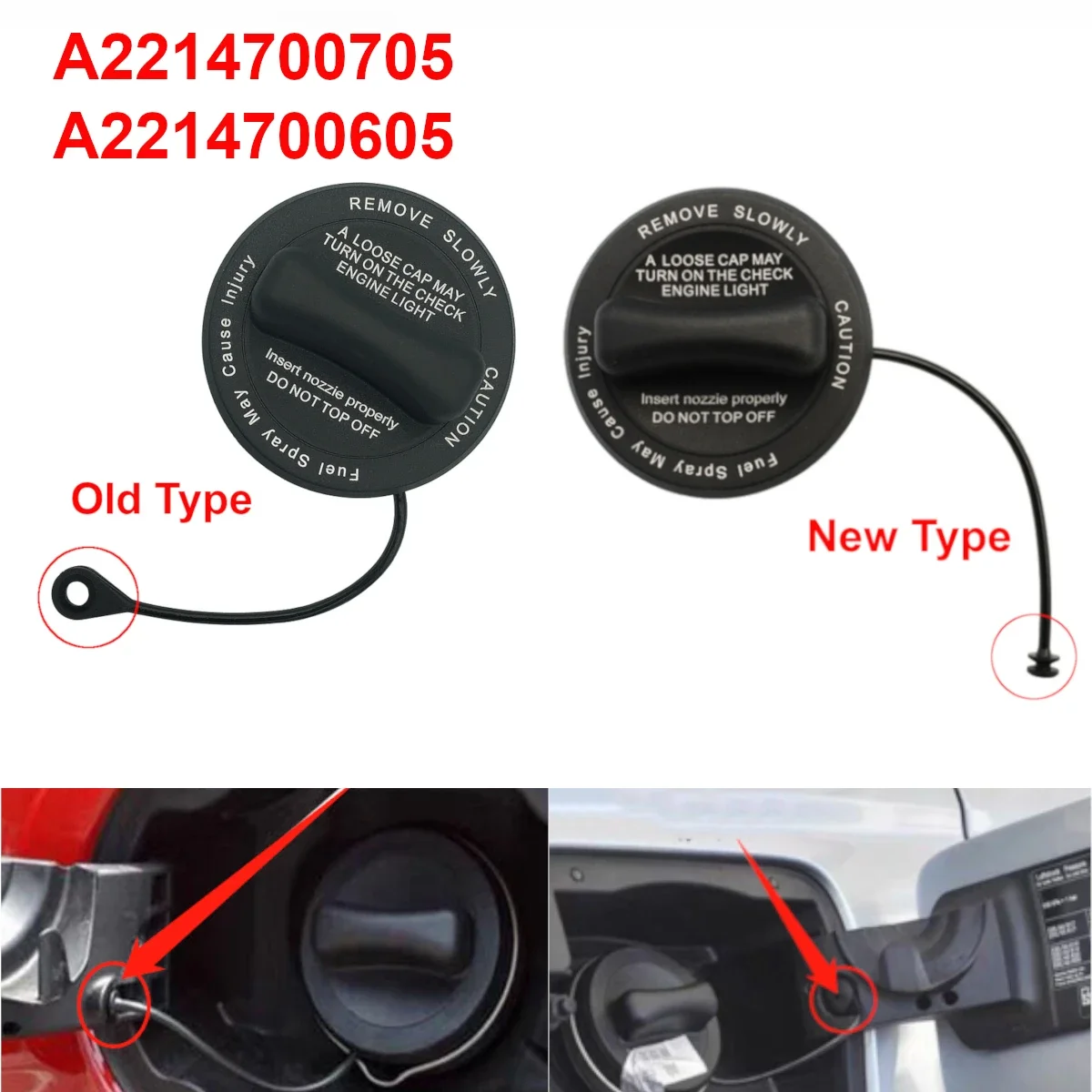 

Car Fuel Tank Cover Gas Filler Cap A2214700605 A2214700705 for Mercedes Benz W211 W203 W204 W124 AMG W202 CLA W212 W205 W201