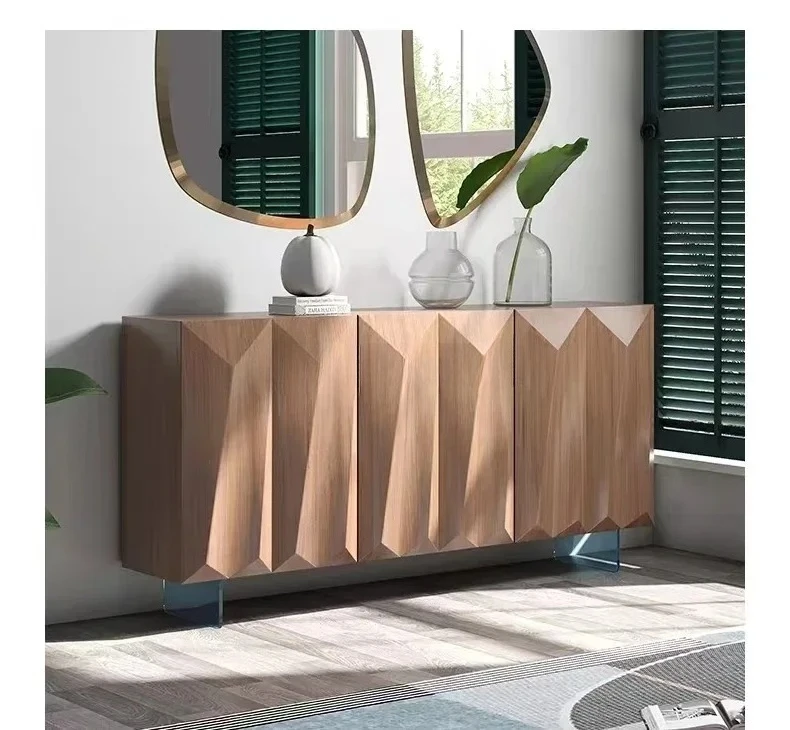 

Скандинавский входной шкаф специальной формы, бытовой деревянный цветной боковой шкаф, чайный шкаф