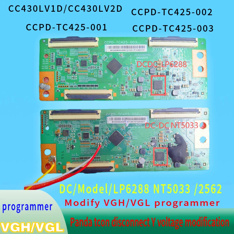 Panda CCPD-TC425-001/002/003 tcon VGHVG voltage regulator programmer plus PDF repair information