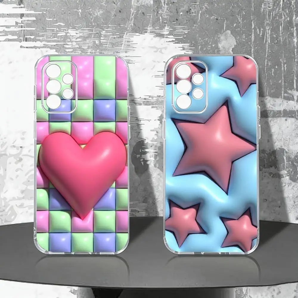 3D Inflated Design   Phone Case For Samsung S25,S24,S21,S22,S23,S30,Ultra,S20,Plus,Fe,Note,10,9,5G Transparent Cover