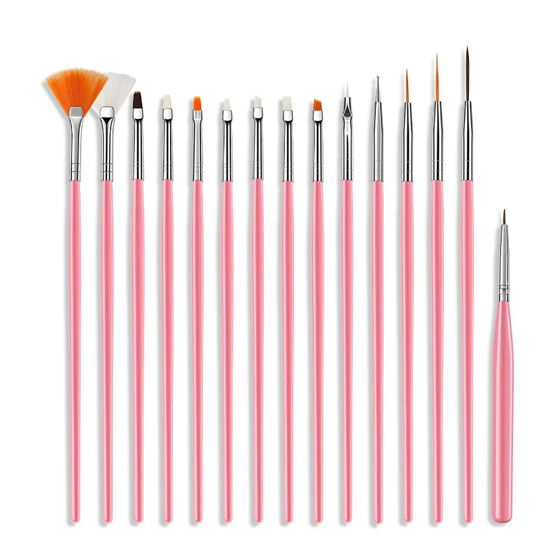 15pcs Ail Art Brushes Kit Makeup Tools For Manicure Accessories High Quality Professional Supplies Kolinsky Scrub Pen Set