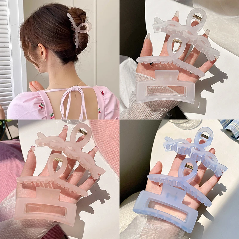 1/3pcs Jelly Color Matte Hair Clip Women Forest High-end Shark Clip Versatile Simple Hair Accessories