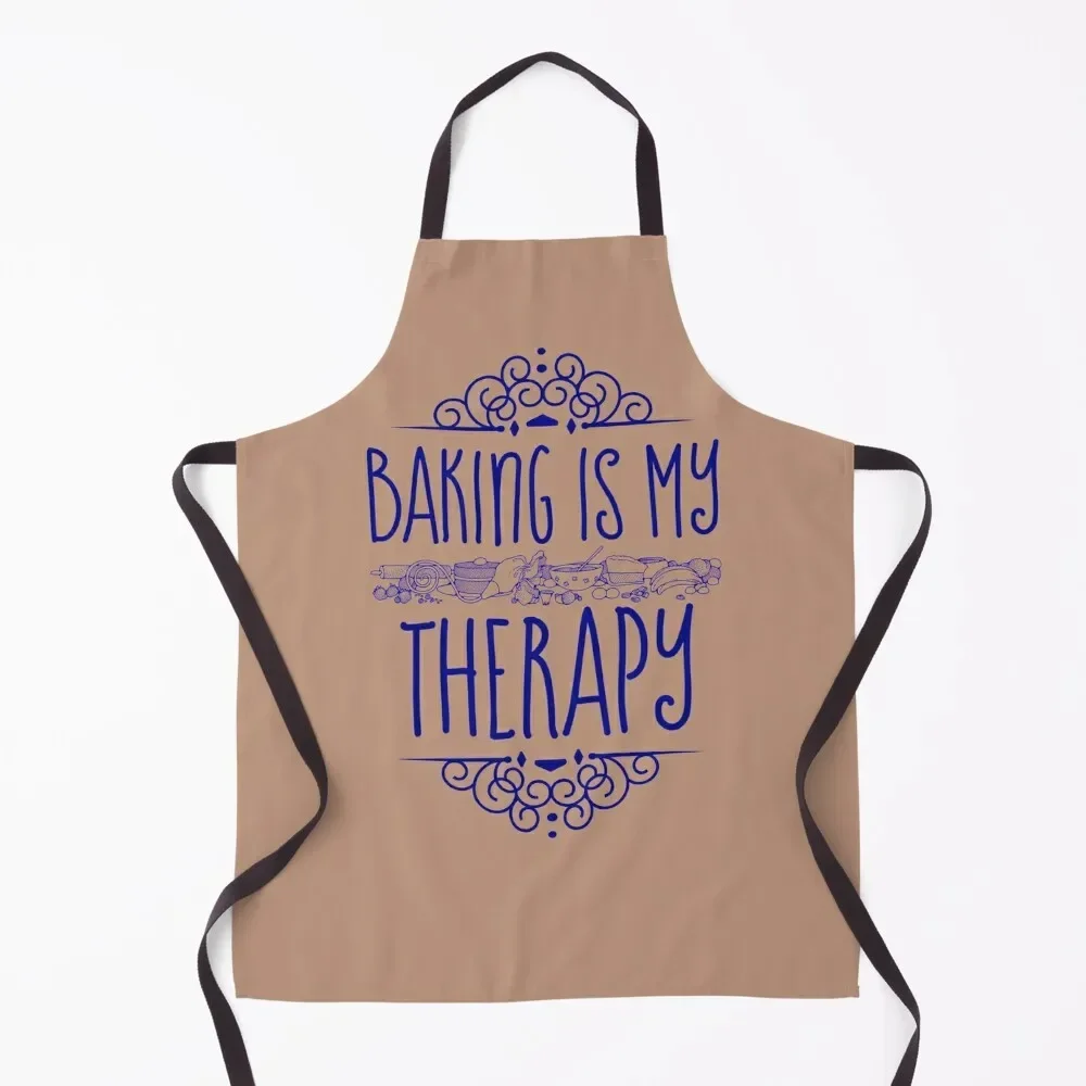 

Funny Bakers Quote Baking Is My Therapy Cool For Bakers Apron with personal logo Kitchen For Man japanese style Apron