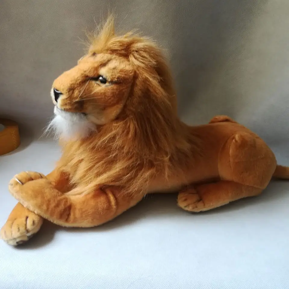 55cm Lying Lion Plush Toy Soft Doll Kids Throw Pillow Birthday Gift Comfortable Kids Soft Toy Lion Design