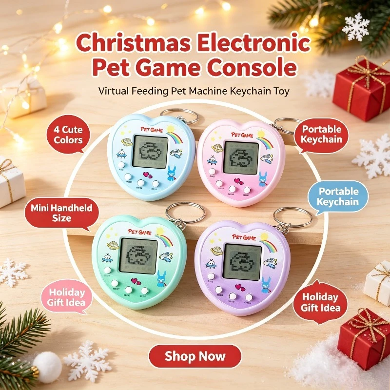 New Electronic Pet Game Console Virtual Pet Feeding Machine Handheld Toy Keychain Pendant