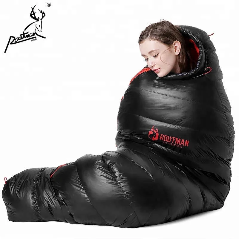 RS-309 Outdoor Emergency Bondage Winter Waterproof Sleeping Bag Duck Down Fill