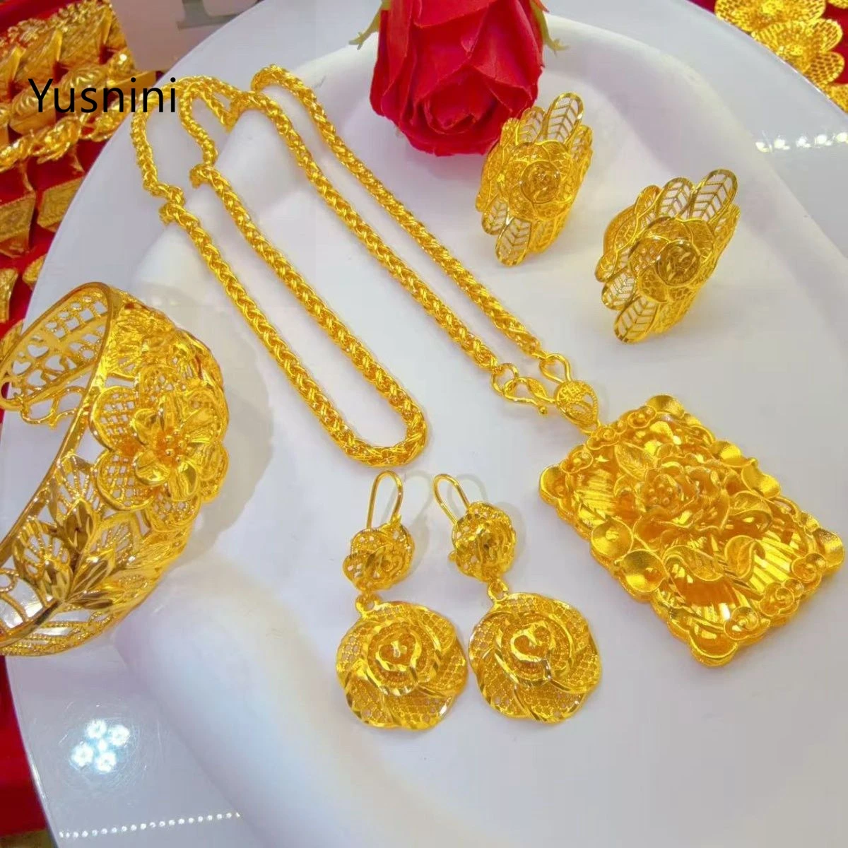 Новый элитный набор украшений – обзор и цена Women'S Fashion Rings Gold